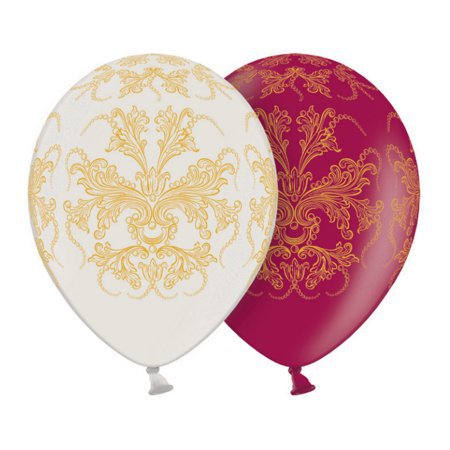 Свадебные шары 14&quot; с узором 1103-0763  Набор из 10 воздушных свадебных шариков, размером 35см, два цвета