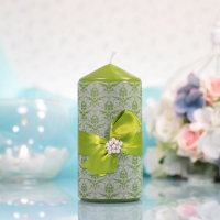 Свадебная свеча Дамаск, зеленый