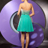 Бирюзовое платье на выпускной ВВ248В - Платье вечернее ВВ428В - вид сзади