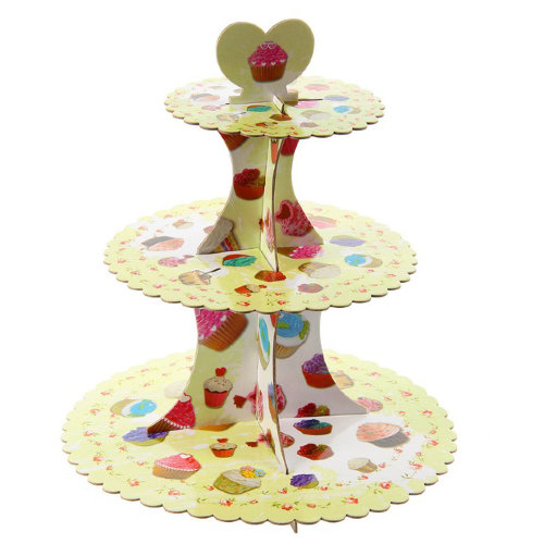 Подставка для пирожных Кексики ​Подставка для пирожных из 3 ярусов "Кексики" – прекрасный подарок ребенку. Легко собирается, размер 30*30см