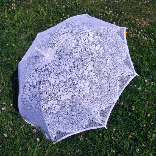 Свадебный зонт 15, кружевной от солнца Красивый свадебный кружевной зонт белого или кремового цвета, изготовление на заказ, 2-3 дня