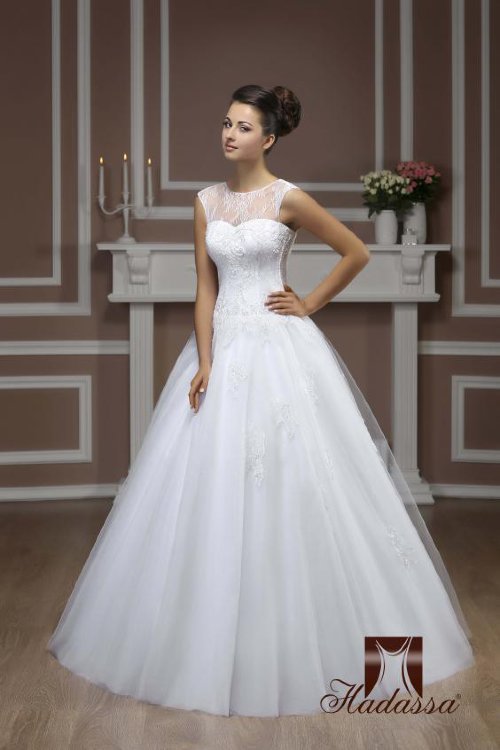 Свадебное платье Линси, размер 44 Белое свадебное платье с кружевным верхом 44 размер