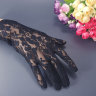 Короткие черные перчатки из гипюра - Гипюровые черные перчатки, короткие