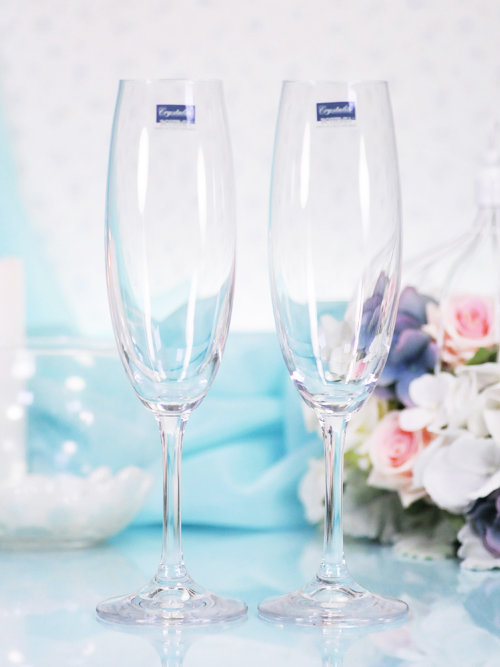 Свадебные бокалы Klara Бокалы для шампанского из хрустального стекла, 220мл.