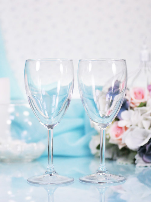 Свадебные бокалы винные, 2 шт Пара прозрачных бокалов для вина или шампанского. Упакованы в коробку