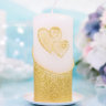 Свадебная свеча Два сердца, золотая - Свеча Два сердца, золотая 529, фото 3