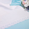 Венчальный набор льняной, белый рушник + 2 салфетки - Венчальный набор льняной, белый рушник с одной полоской кружева + 2 салфетки