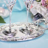 Свадебные бокалы с подносом, мельхиор - Свадебные бокалы для шампанского на подносе, фото 3