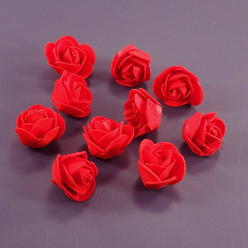 Головы роз 30мм красные, 10шт  В наборе 10 голов роз, цвет красный. Размер розы 3см