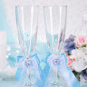 Свадебные бокалы deco-040, Завиток - Свадебные бокалы deco-040, Завиток голубой, фото 1