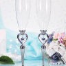 Свадебные бокалы для шампанского с подвеской - Свадебные бокалы для шампанского с подвеской, фото 1