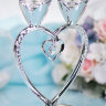 Свадебные бокалы Wed-4, белый металл - Свадебные бокалы Wed-4, белый металл, ножка в форме сердца