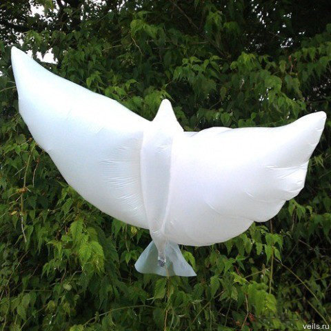 Белый голубь для запуска Популярные шары для запуска в небо - белые голуби. Цена за 1 шт. Для запуска необходимо наполнить гелием