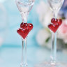 Свадебные бокалы ЛЮБОВЬ, красные сердца - Свадебные бокалы ЛЮБОВЬ, красные сердца, фото 3