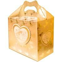 Свадебный денежный сундучок 1сн-011 Сундучок золотой для подарков на свадьбе, ​Размер 125*200*200мм
