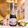 Набор наклеек на свадебное шампанское, фиолет - Набор наклеек на свадебное шампанское, фиолет, фото 1