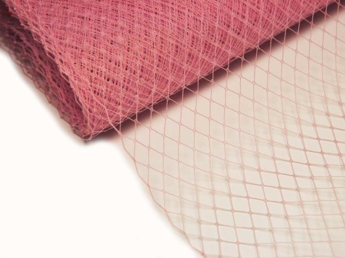 Сетка вуаль 25 см розовая Сетка вуаль для изготовления шляпок и вуалеток с размером ячейки 1см, цвет розовый