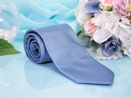Галстук Formax Классический мужской галстук голубой в мелкую клеточку с синими прожилками
