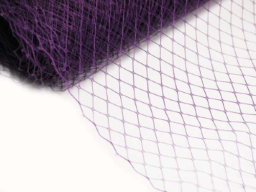 Сетка вуаль 25 см фиолетовая Сетка вуаль для изготовления шляпок и вуалеток с размером ячейки 1см, цвет фиолетовый