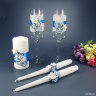 Свадебный набор Прованс: домашний очаг и бокалы - Свадебный набор Прованс, 6 предметов, цвет синий