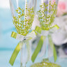Свадебные бокалы Ажур оливковый - Свадебные бокалы deco-302, Ажур оливковый, фото 3