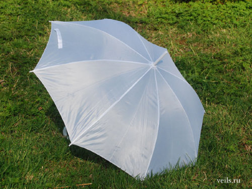 Свадебный зонт белый 06 Белый свадебный зонт трость, полуавтомат, спасет от дождя и солнца во время свадебной прогулки