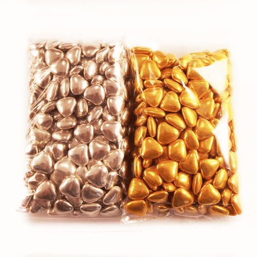 Конфеты Сердечко в золотой глазури для бонбоньерок 200г Все бонбоньерки для ваших гостей наполните этими вкусными и красивыми конфетками, размер 25мм, примерно 50шт