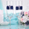 Свадебные бокалы Гармония, цвет синий - Свадебные бокалы Гармония, цвет синий