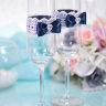 Свадебные бокалы Гармония, цвет синий - Свадебные бокалы Гармония, цвет синий, фото 2
