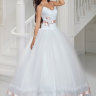 Свадебное платье 757 белое с розовой лентой - Свадебное платье 757