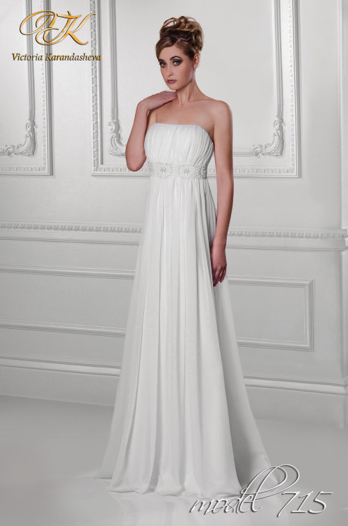 Свадебное платье 715, размер 48 Белое свадебное платье в стиле Ампир
