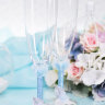 Свадебные бокалы Ладья, deco-028 - Свадебные бокалы Лвдья, цвет голубой, фото 2